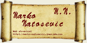 Marko Natošević vizit kartica